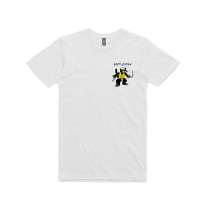 Gun Cat / White T-shirt
