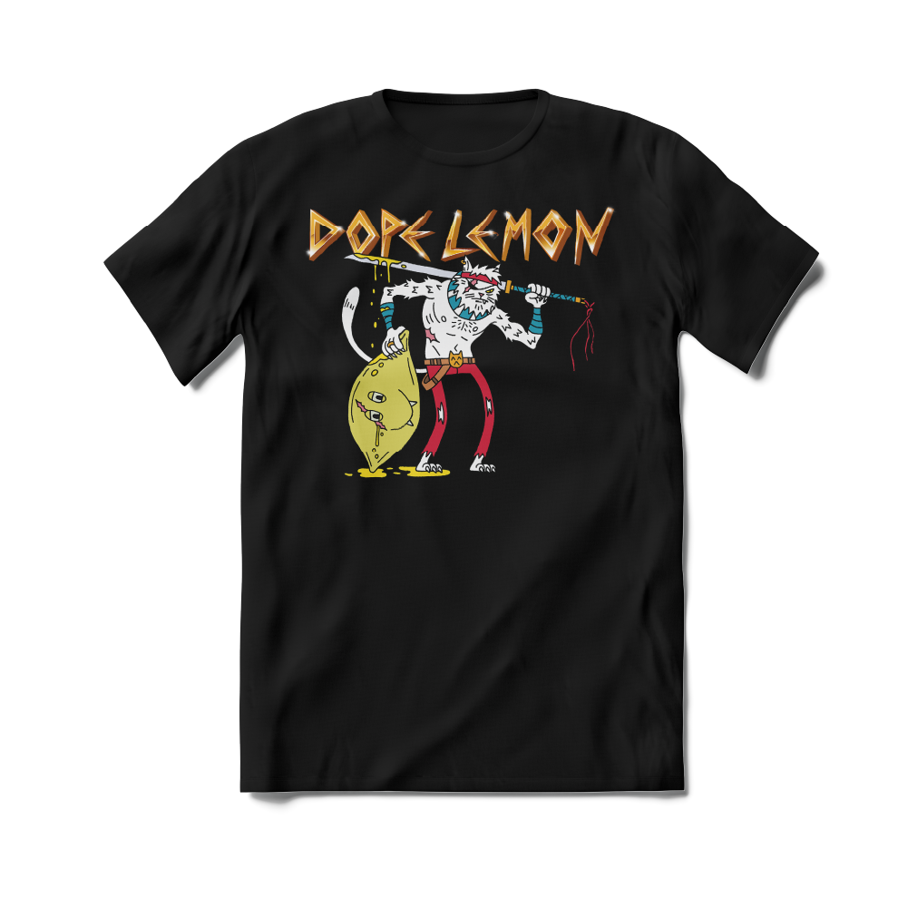Dope Lemon / Sword Cat Black T-Shirt